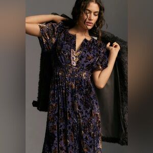 Anthropologie The Somerset Maxi Dress: Velvet Edition Size Small
